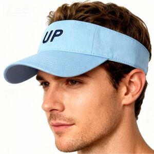 Wheels Up Light Blue Visor - Embroidered UP/US Flag/8760 Logo